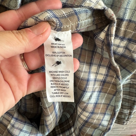 NWT! Women’s Alpine Design blue/tan plaid button down flannel shirt, XS - Picture 4 of 4